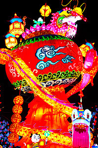 中国灯笼旅行红色展览圆形节日图片