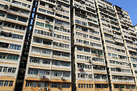 香港的旧公寓生活失业住房经济衰退高楼世界衣服衰变贫民窟市中心图片