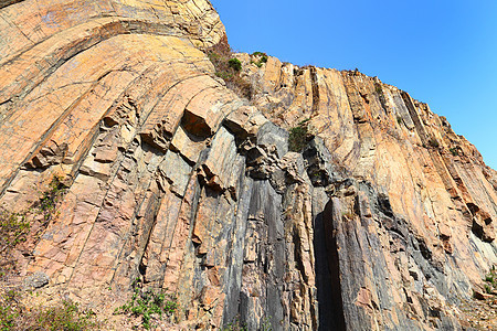 香港地理公园 六边形柱农村巨石功夫火山公园石峰植物折叠地理阳光图片