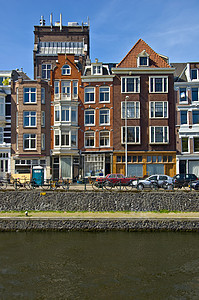 经典阿姆斯特丹视图生活垂直方向城市特异性景观场景屋顶蓝色运河图片