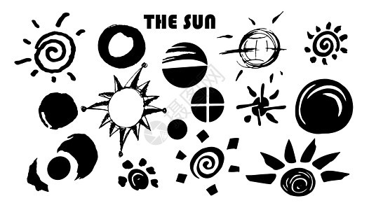黑色的太阳漫画图标背景图片