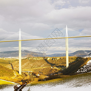 世界上最高的桥梁 法国米拉乌Millau外观建筑物地标码头桥墩旅行世界建筑学建筑风景图片