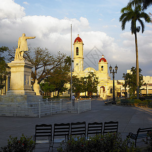 Parque Jos Marti 西恩富戈斯 古巴旅行正方形殖民世界遗产城市教会建筑学历史性外观世界图片