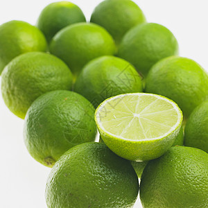 石灰青柠食物异国内饰背景绿色热带营养水果静物图片