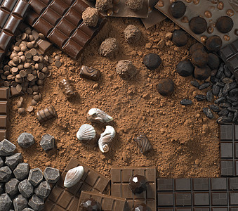 巧克力静止生活糖果种子可可静物食品豆子营养诱惑食物甜点图片