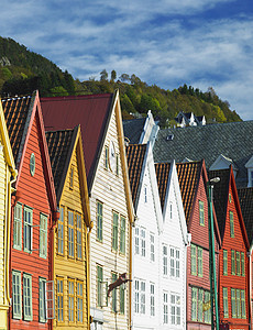 挪威卑尔根木头房屋位置建筑学外观世界遗产房子市政建筑街道图片