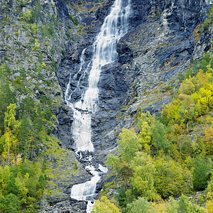 挪威附近的地貌景观瀑布植物溪流植物群世界外观植被旅行河流风景图片