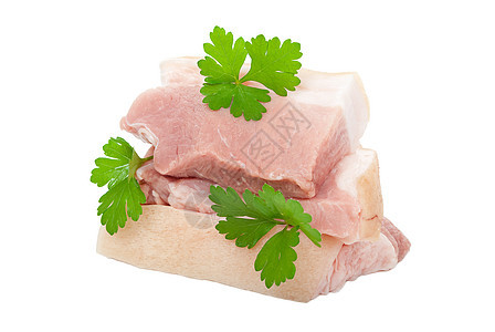 生猪肉加火腿香料猪肉脂肪肌肉产品香菜腰部鱼片白色图片