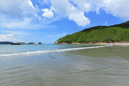 海滩和大海热带冲浪蓝色天空海洋晴天海景海浪海岸支撑图片