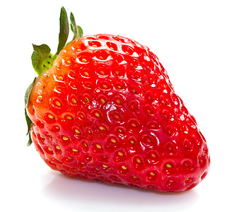 白色背景的新鲜草莓 新草莓农业食物养分种子花园浆果甜点团体叶子果味图片