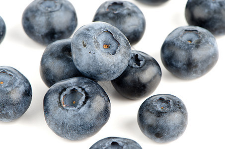 新鲜蓝莓组甜点宏观蓝色浆果团体营养小吃饮食水果图片