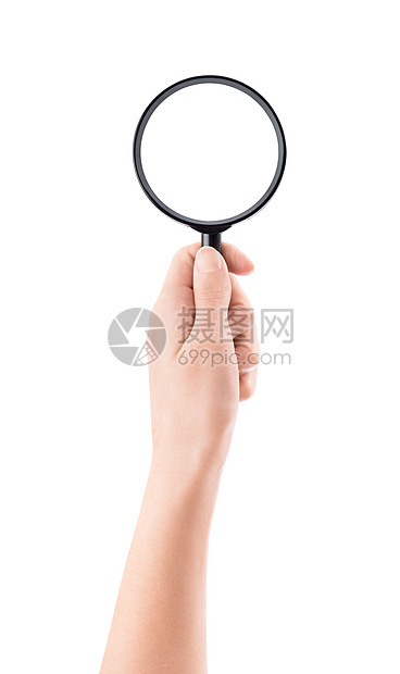 握着放大镜的手勘探侦探女性工具宏观实验商业审计光学调查图片