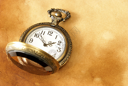 口袋监视器钟表金子风化黄色时间手表怀表计时古董棕色图片