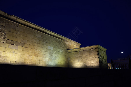 马德里埃及寺庙Debod寺院 著名的地标礼物游客城市历史性公园中心首都石头纪念碑旅行图片