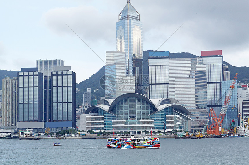 香港港口和小船图片