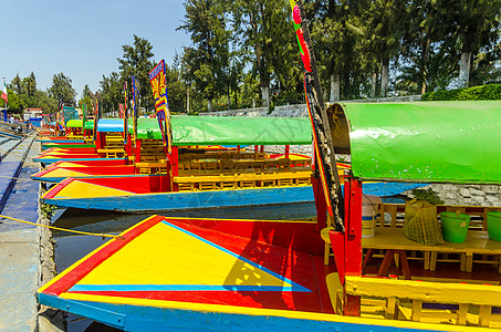 Xochimilco的船发行联邦旅游冒险城市拉丁游客花园活力旅行图片