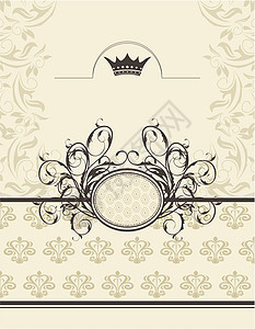 具有花板框架和王冠的古老背景装饰卡片横幅奖章装饰品皇家庆典海报奢华风格背景图片