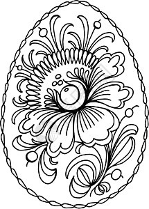 复活节 鸡蛋民间手绘叶子卡通片艺术白色黑色装饰品水彩草图背景图片