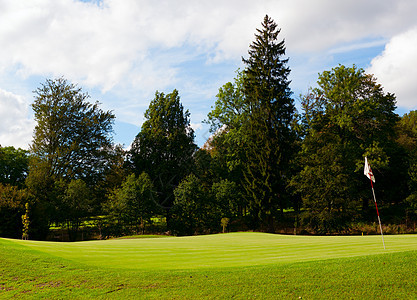 高尔夫绿色 Golf Green球道草地旗帜运动游戏森林场地推杆课程图片