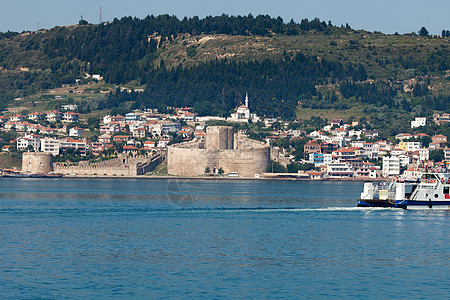 土耳其卡纳卡莱的基利塔希尔城堡文化港口海峡海岸线堡垒旅游古董地标历史建筑学图片