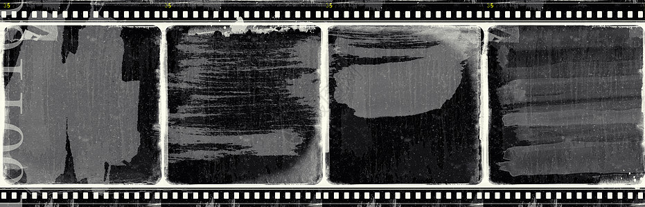 Grunge 胶片框架划痕胶卷拼贴画边缘噪音屏幕幻灯片电影边界艺术图片