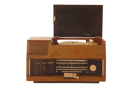 破旧旧复古无线电台音乐风格播送短波体积波浪曲调扬声器收音机古董图片