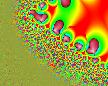 分形红心概念心形数字图案化热情红色情感情绪化墙纸图片