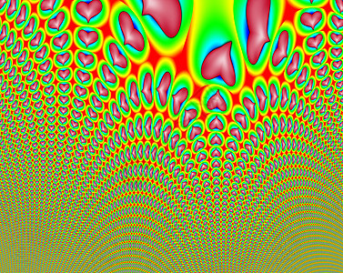 分形红心墙纸数字图案化热情红色卡通片情绪化概念心形情感图片