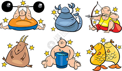 6个超重的黄道二亚克症状财富平衡乐趣天文学动物卡通片重量运气八字山羊图片
