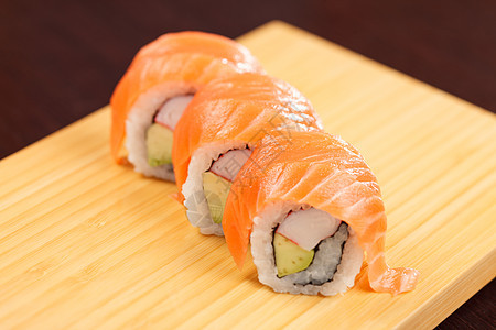 好吃的寿司小吃美味午餐熏制木板海藻美食鳗鱼叶子食物图片