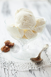 冰霜美食食物玻璃奶油服务白色小吃勺子奶油状冰淇淋图片