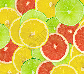 柑橘切片摘要背景 特写 工作室照片食物框架柠檬肉质橙子摄影圆圈水果宏观活力图片