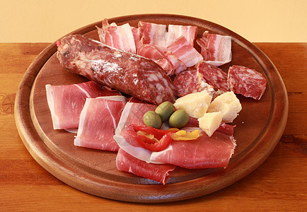 切片肉杂货店晶圆火腿猪肉作品木板蜂蜜熟食改革食物图片
