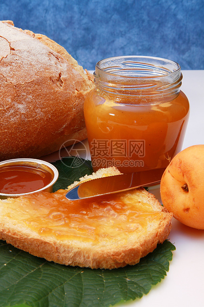 甜杏子酱果酱小吃黄油橙子早餐食物果汁水果图片