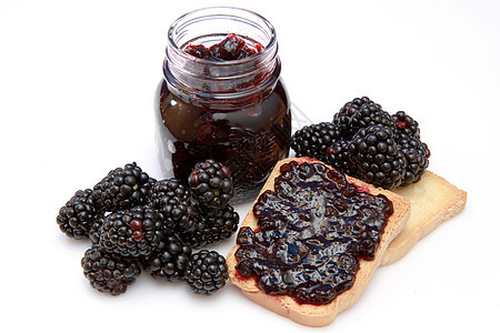 甜甜黑莓果酱小吃环境杂货桌子水果饮食甜点烹饪覆盆子营养图片