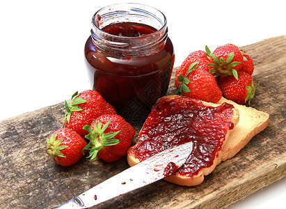 甜草莓果酱厨房早餐装罐浆果营养环境饮食覆盆子维生素玻璃图片