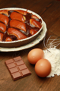 巧克力蛋糕平底锅糕点食物厨房甜点桌子美食蛋糕巧克力馅饼图片