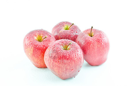 红苹果黄色水果食物白色红色小吃图片