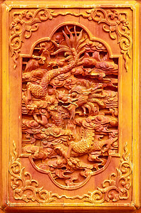 木门上的神龙设计道观历史工艺八字艺术文化动物宗教建筑学雕塑图片