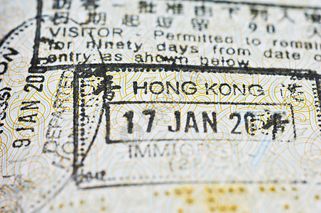 香港发来护照印章背景图片