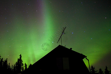 北光亚暴磁场天文学粒子育空情调释放天线夜空气氛异国图片