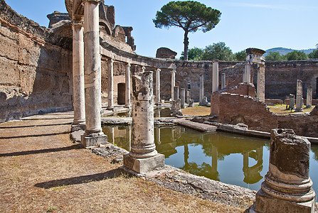 罗马柱地标场景反射旅游历史性吸引力皇帝遗产旅行别墅图片