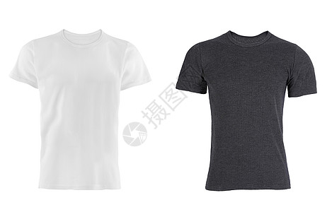 2件T恤衫被孤立衬衫黑色衣服店铺空白男人零售广告运动纺织品图片