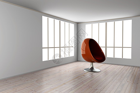 屋子里的蛋椅木头房间家具皮革窗户扶手椅公寓椅子地面座位图片