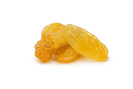 白色背景的黄葡萄干被隔离黄色棕色美食食物水果工作室橙子小吃葡萄干甜点图片