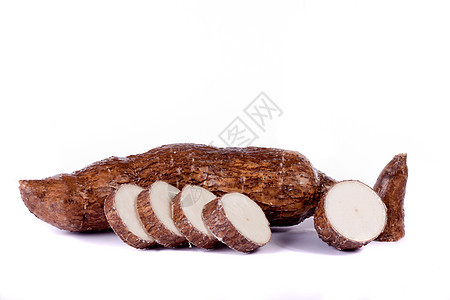 木薯根化合物蔬菜食物植物碳水木薯宏观工作室白色块茎图片
