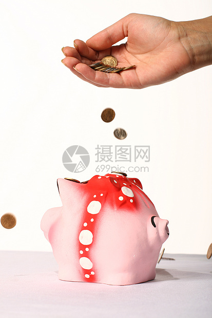 硬纸框手指利润储蓄现金财富陶瓷金融小猪经济债务图片