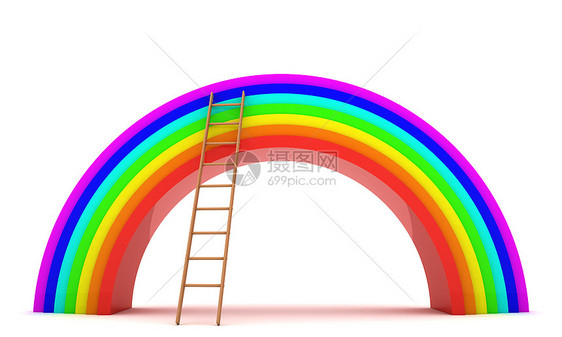 向彩虹的阶梯白色电脑脚步数字光谱梯子图片