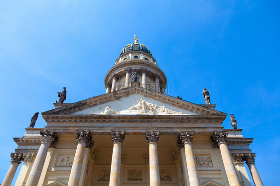 法国大教堂 柏林 德国蓝色新教建筑圆顶景观历史性建筑学宗教首都地标图片