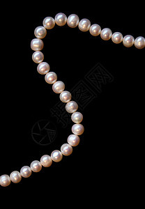 黑丝上的白珍珠反射象牙奢华魅力宝石礼物宝藏细绳项链珍珠图片